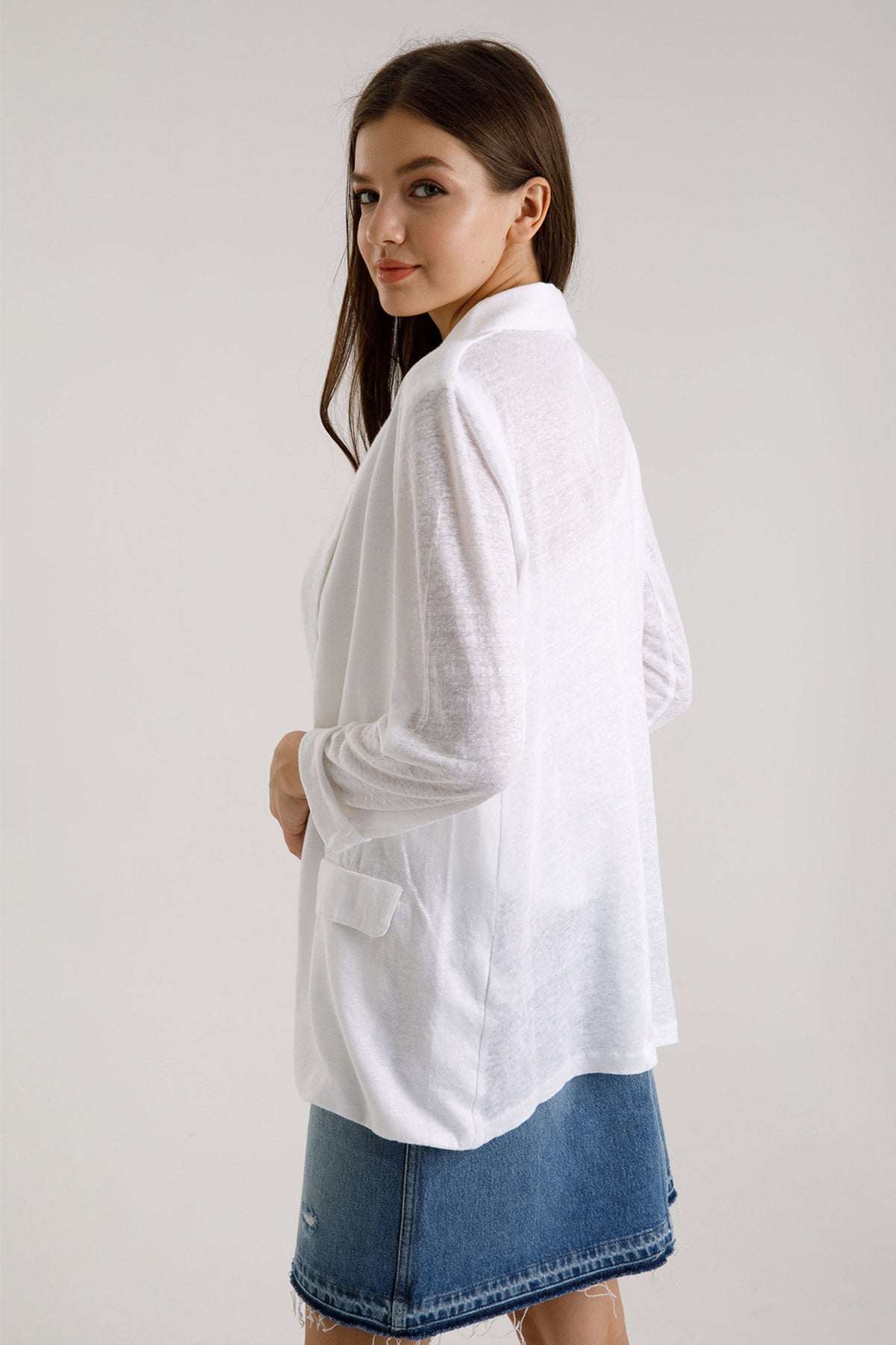 Majestic Keten Ceket-Libas Trendy Fashion Store