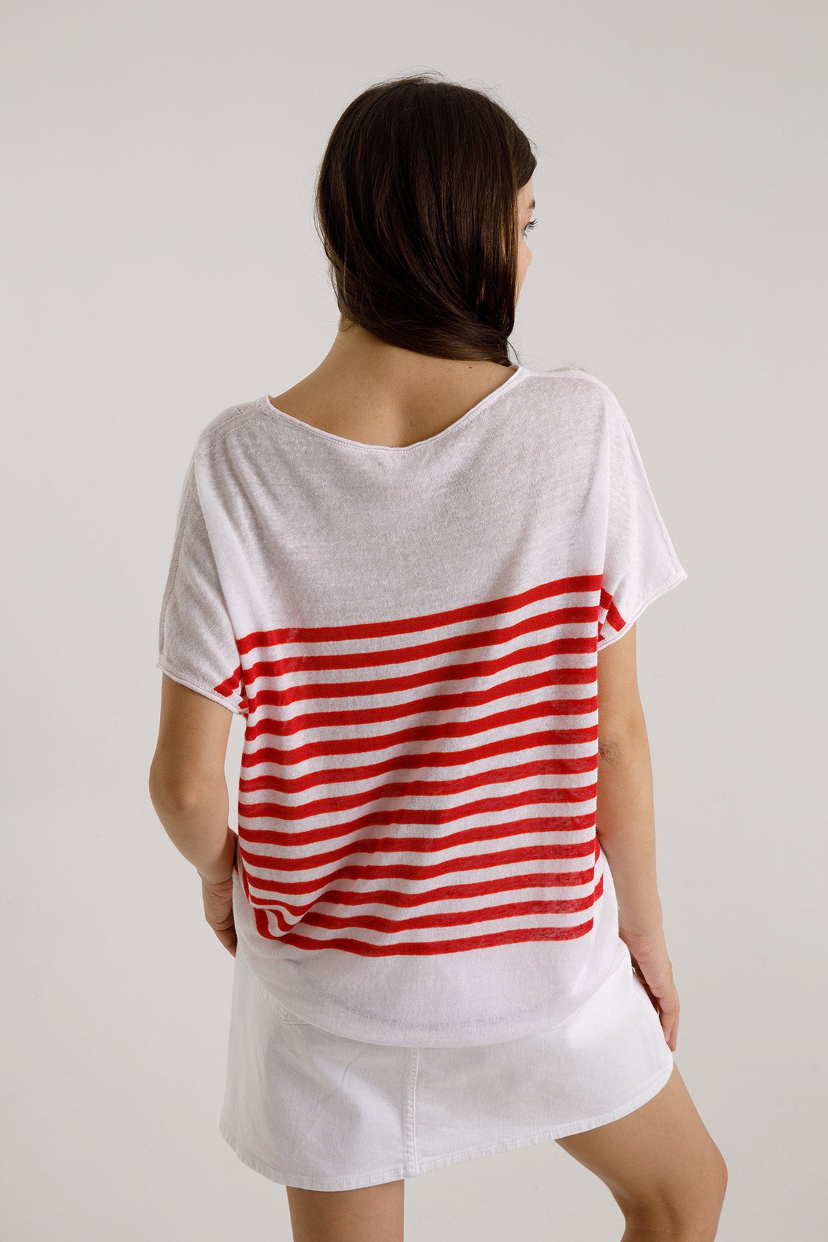 Majestic İpek Karışımlı Çizgili Keten Bluz-Libas Trendy Fashion Store