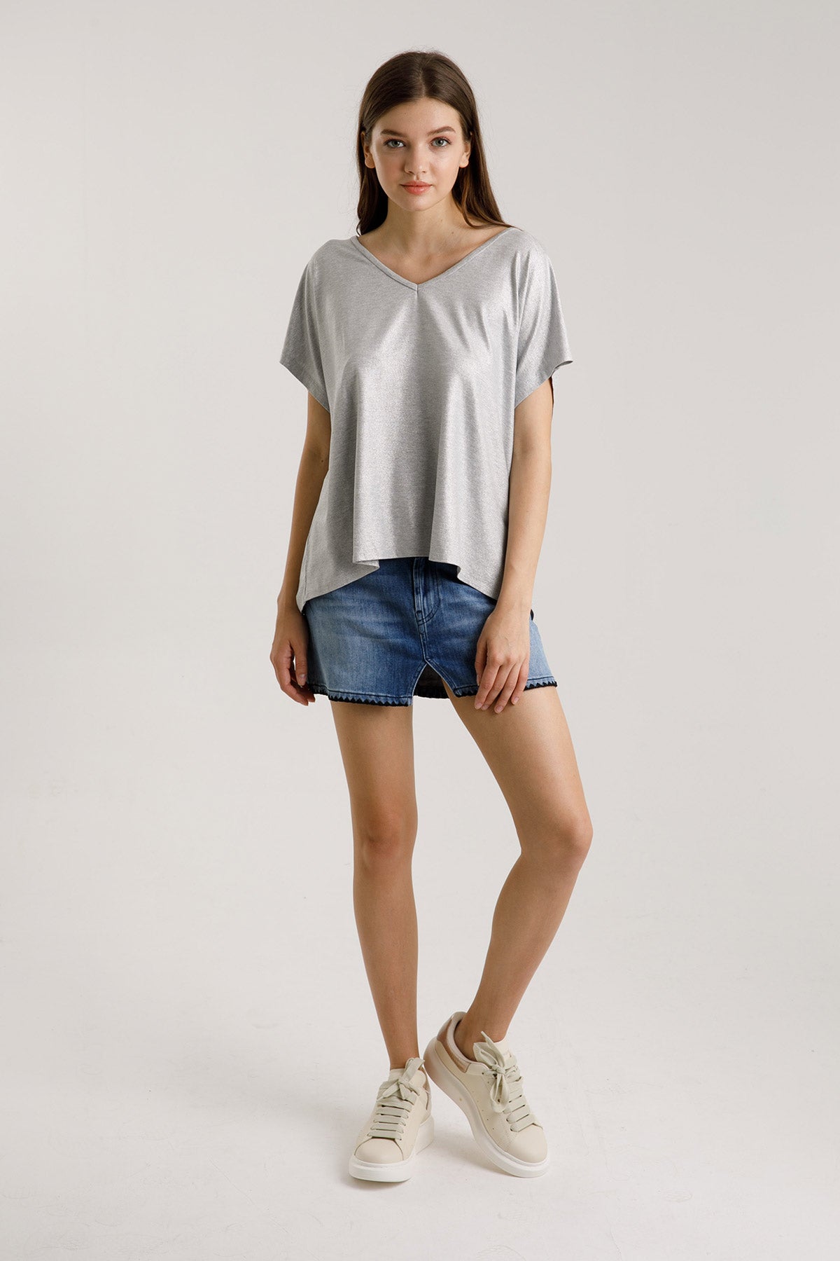 Majestic V Yaka T-Shirt-Libas Trendy Fashion Store