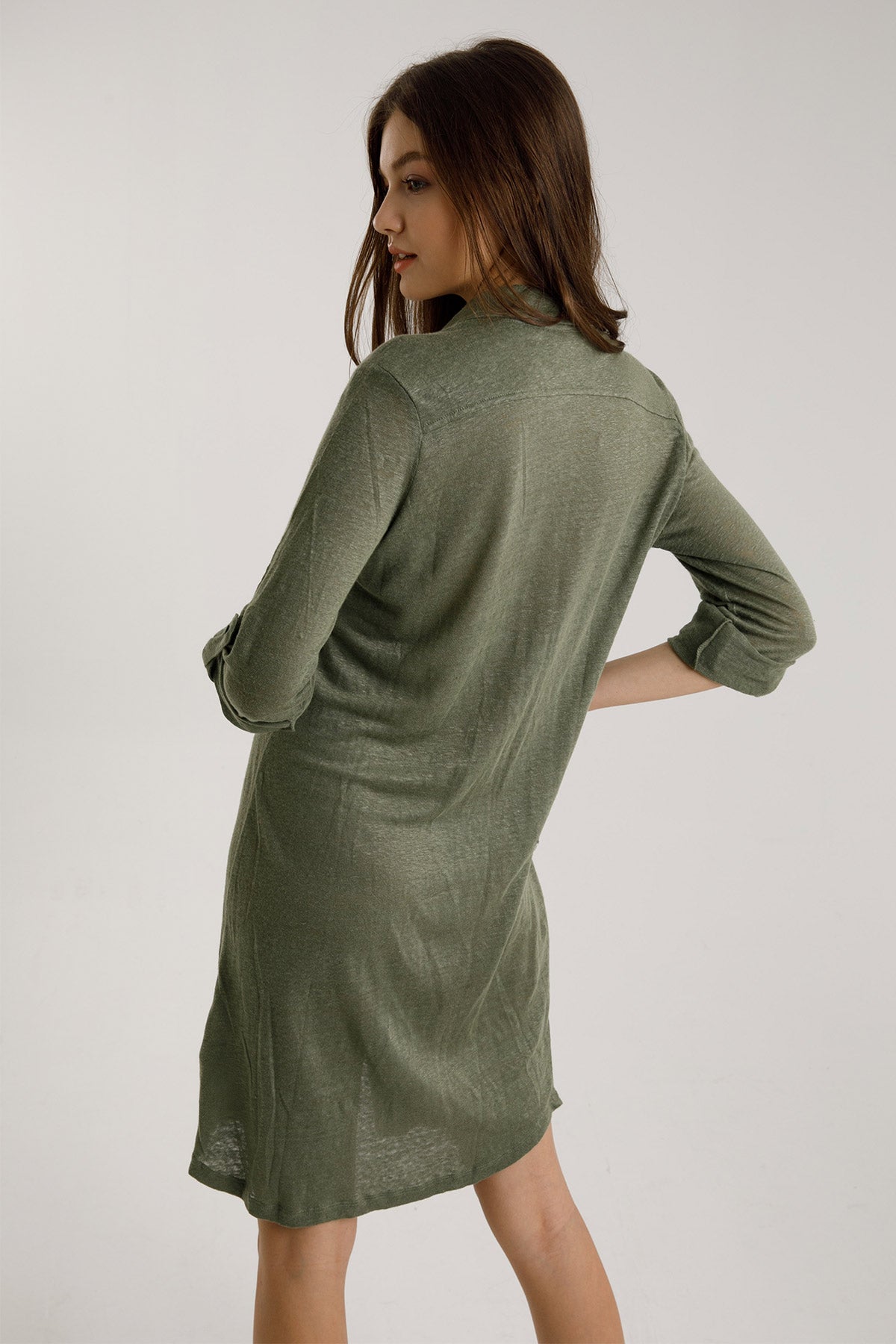 Majestic Keten Gömlek Elbise-Libas Trendy Fashion Store