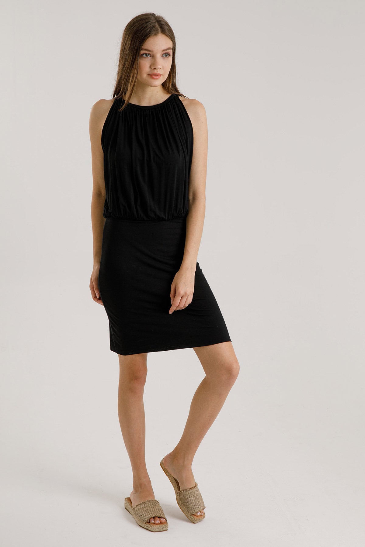 Majestic Beli Lastikli Elbise-Libas Trendy Fashion Store