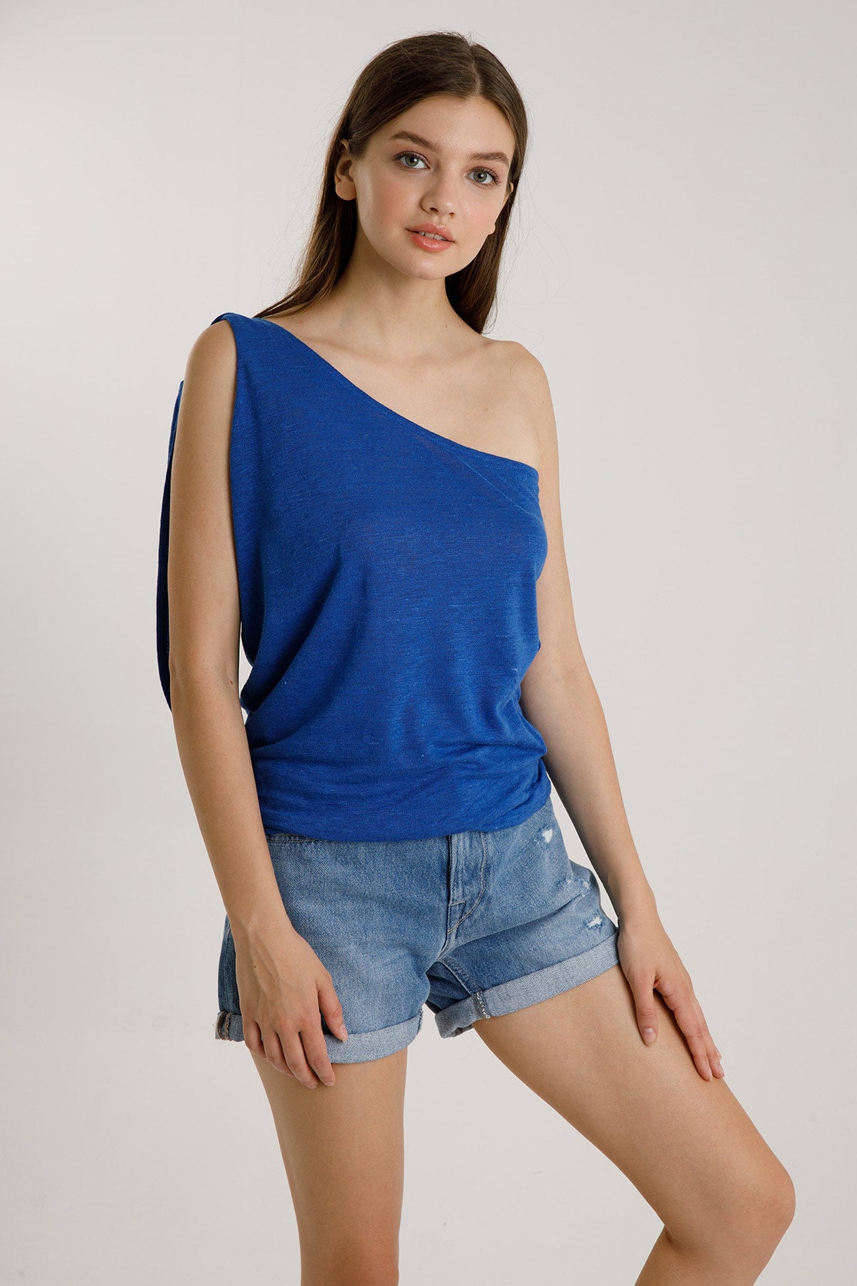 Majestic Tek Omuz Keten İpek Bluz-Libas Trendy Fashion Store