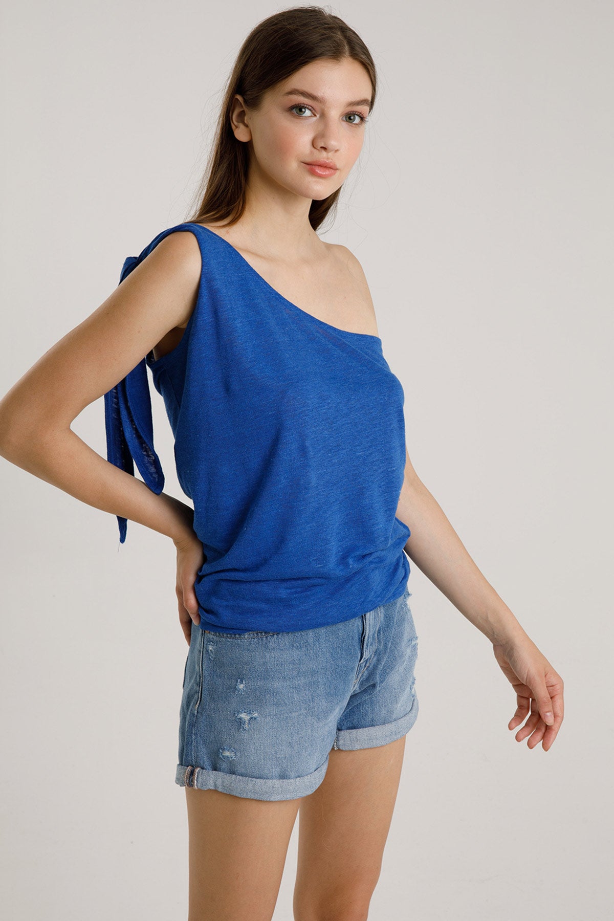 Majestic Tek Omuz Keten İpek Bluz-Libas Trendy Fashion Store