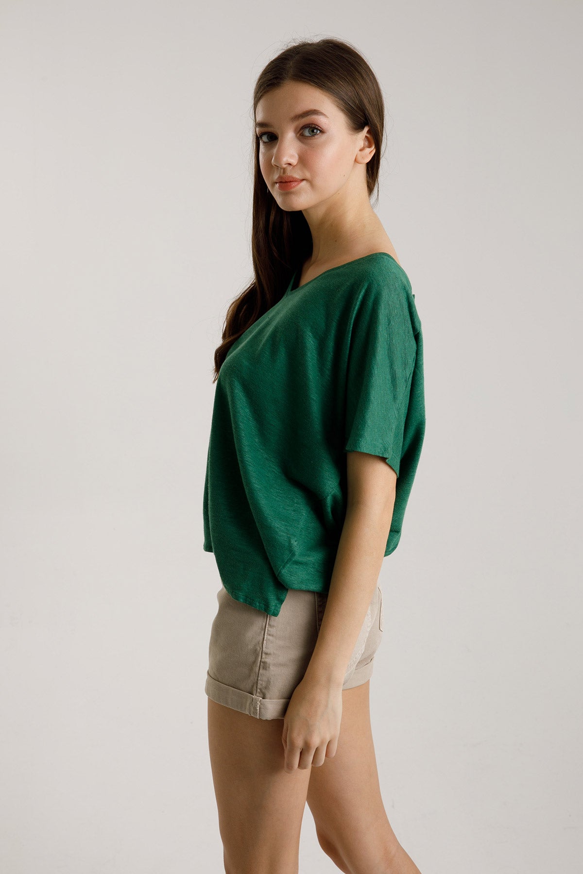 Majestic İpek Karışımlı Keten T-shirt-Libas Trendy Fashion Store