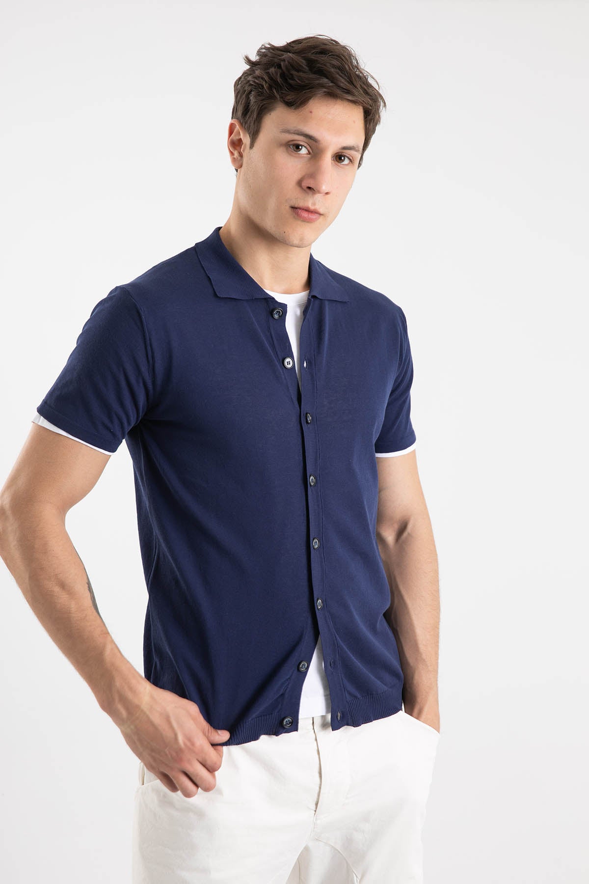 Manifattura Polo Yaka T-shirt İçli Triko Gömlek-Libas Trendy Fashion Store