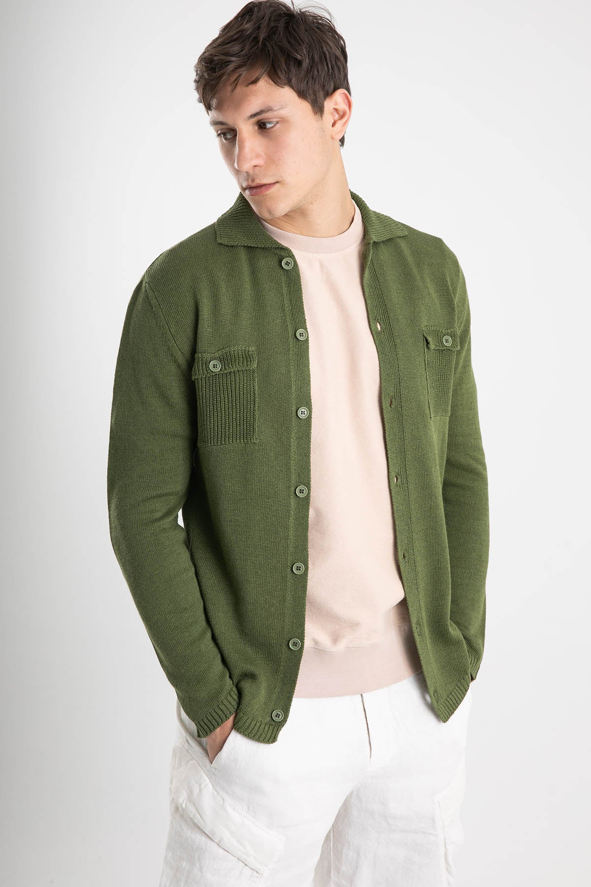 Manifattura Fransız Yaka Keten Triko Ceket-Libas Trendy Fashion Store