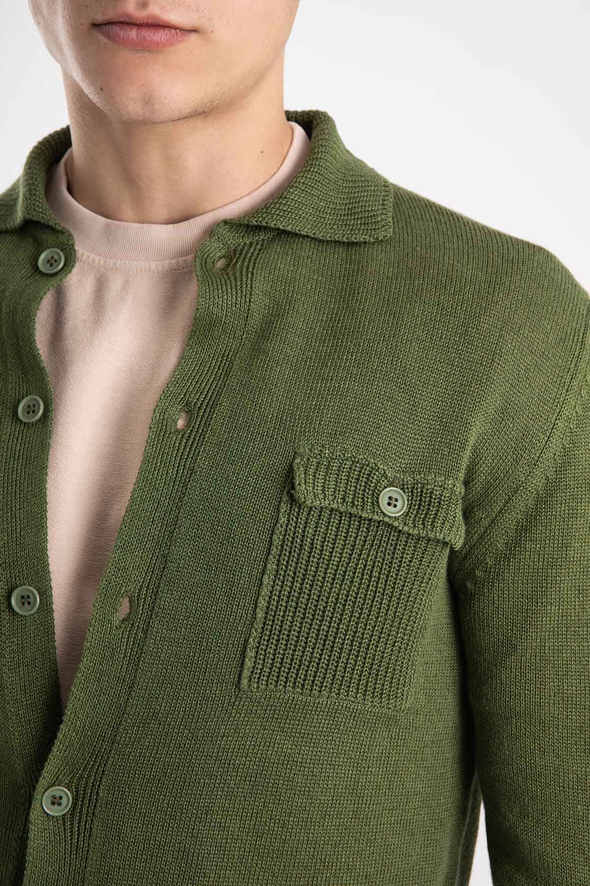 Manifattura Fransız Yaka Keten Triko Ceket-Libas Trendy Fashion Store