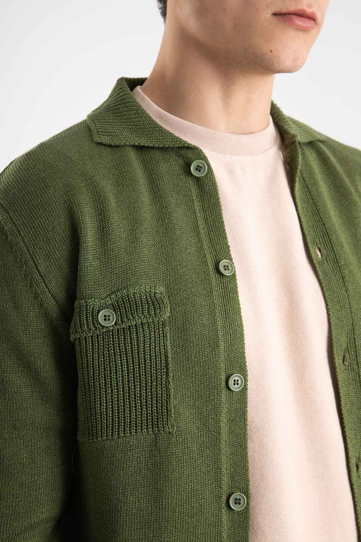 Manifattura Fransız Yaka Keten Triko Ceket-Libas Trendy Fashion Store