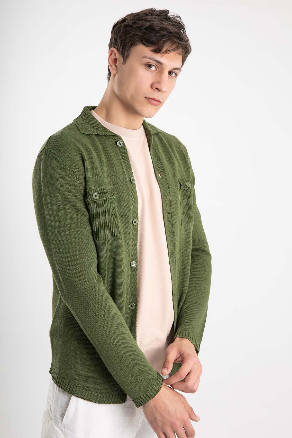 Manifattura Fransız Yaka Keten Triko Ceket-Libas Trendy Fashion Store