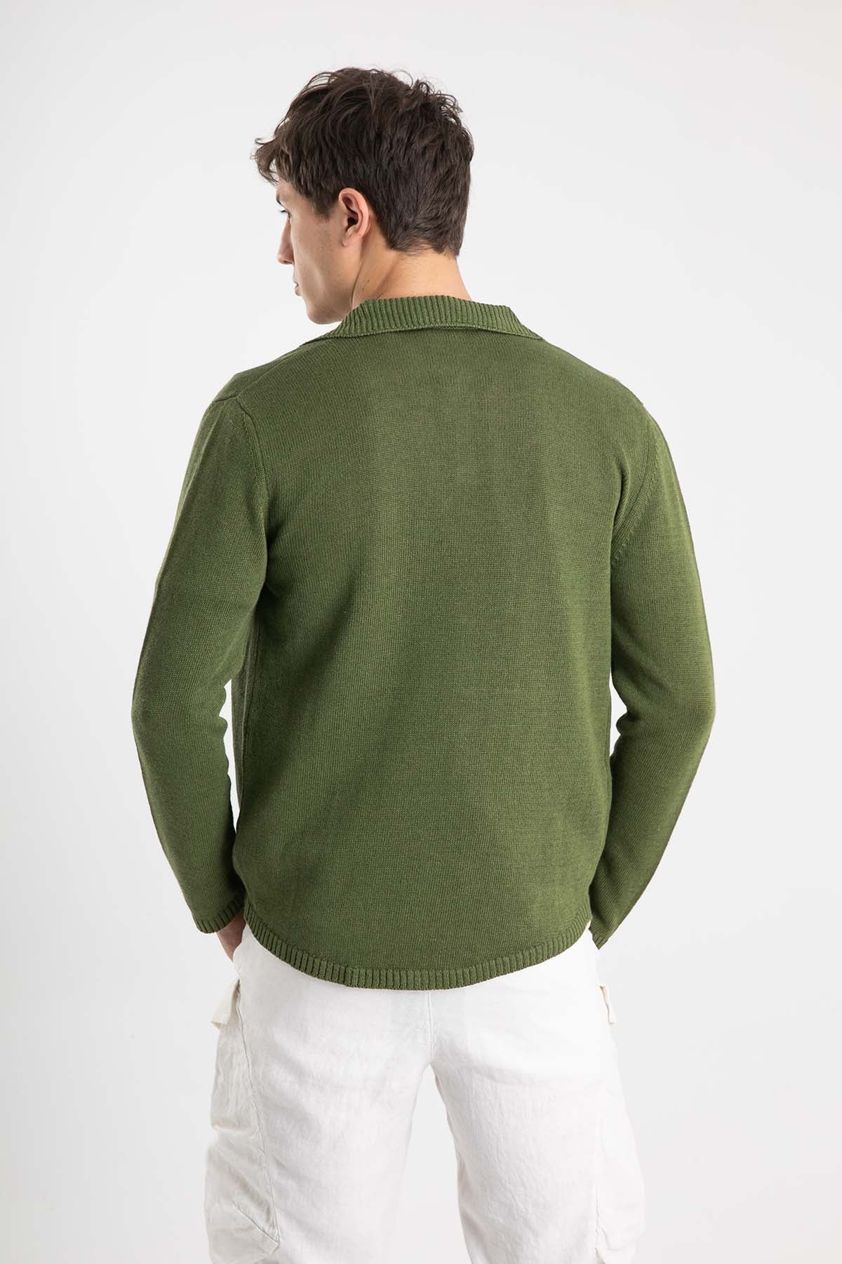 Manifattura Fransız Yaka Keten Triko Ceket-Libas Trendy Fashion Store