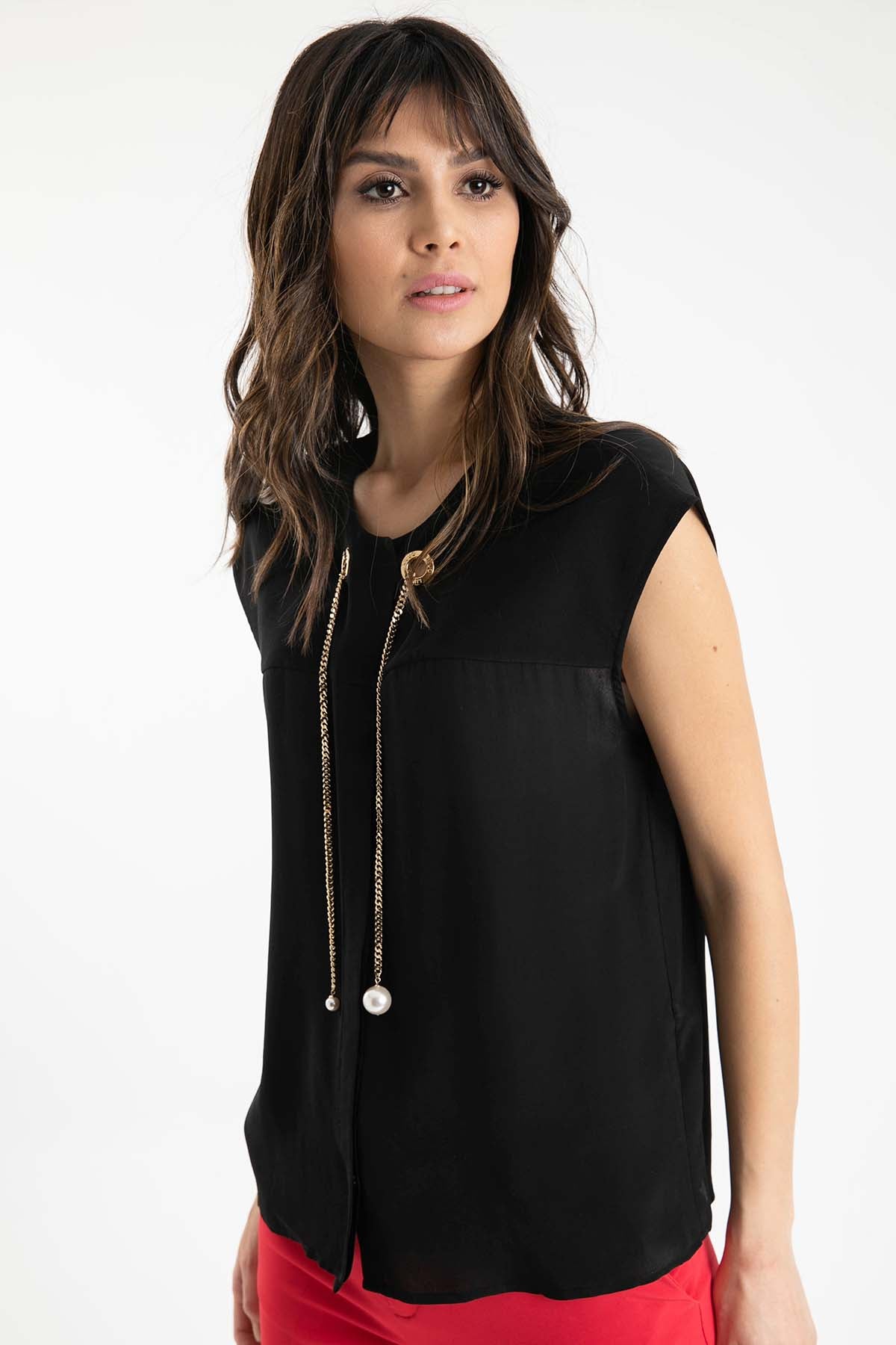 Liu Jo Zincir Yaka Aksesuarlı Gömlek-Libas Trendy Fashion Store