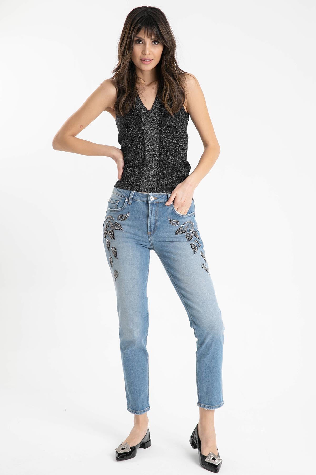 Liu Jo Metal Aksesuarlı Slim Leg Fit Jeans-Libas Trendy Fashion Store