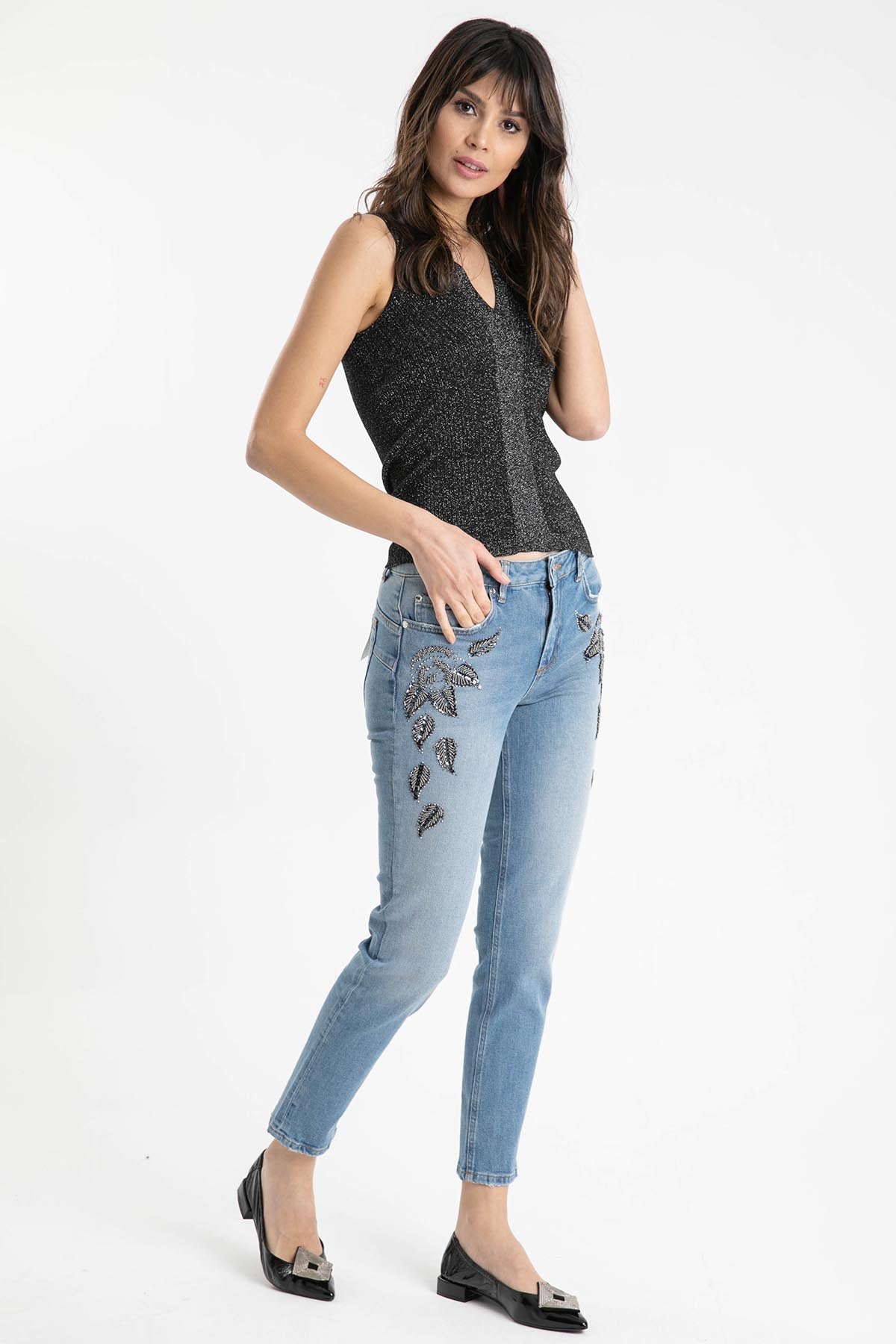 Liu Jo Metal Aksesuarlı Slim Leg Fit Jeans-Libas Trendy Fashion Store