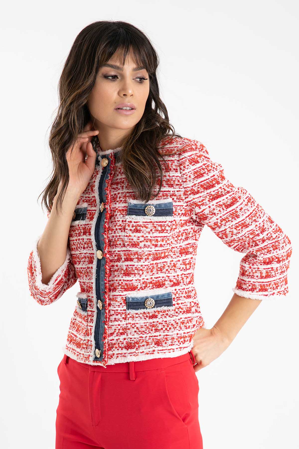 Liu Jo Denim Detaylı Tüvit Ceket-Libas Trendy Fashion Store