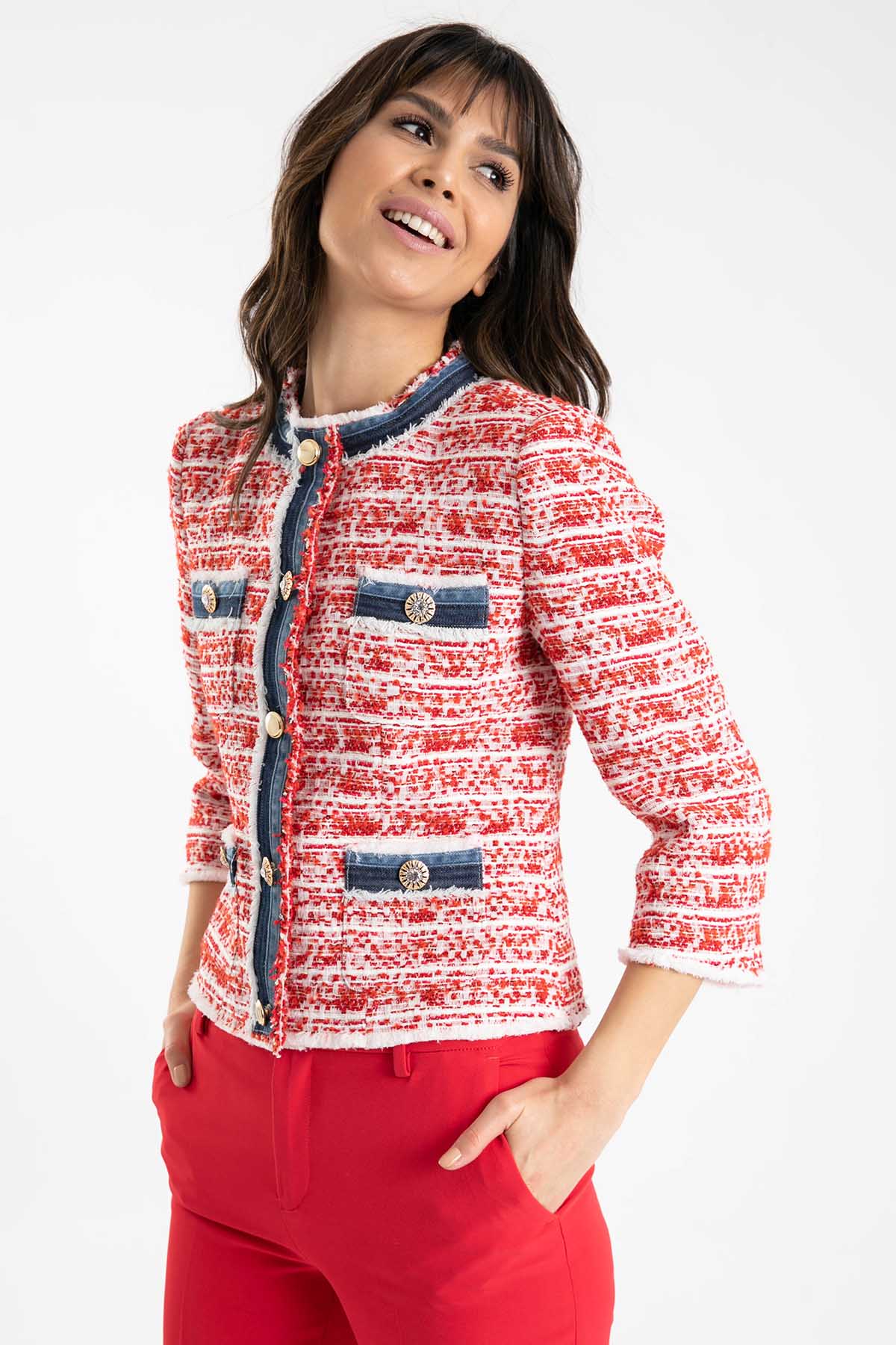 Liu Jo Denim Detaylı Tüvit Ceket-Libas Trendy Fashion Store