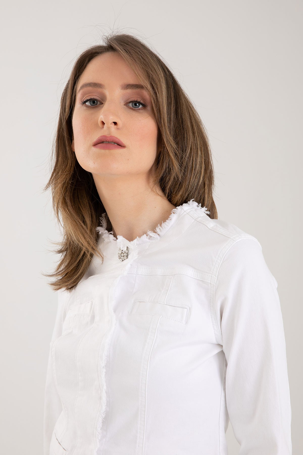 Liu Jo Fito İşlemeli Streç Denim Ceket-Libas Trendy Fashion Store