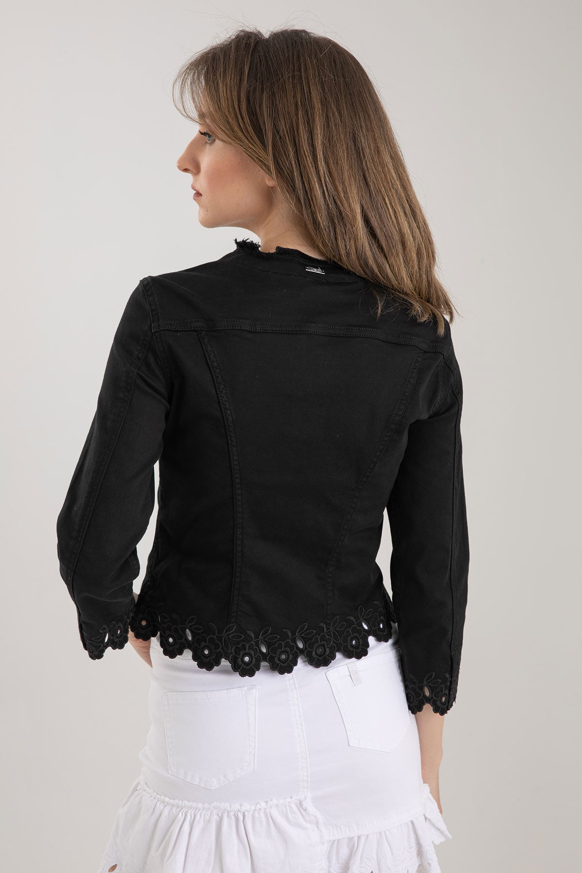 Liu Jo Fito İşlemeli Streç Denim Ceket-Libas Trendy Fashion Store