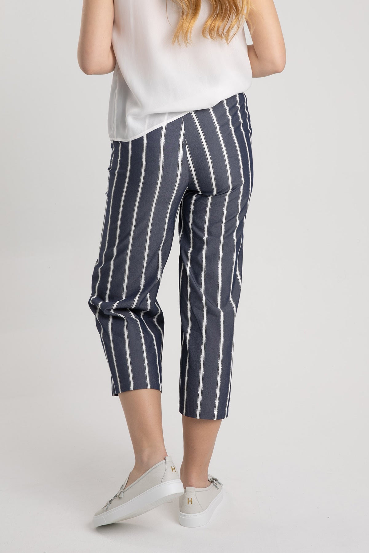 Liu Jo Crop Geniş Paça Çizgili Pantolon-Libas Trendy Fashion Store