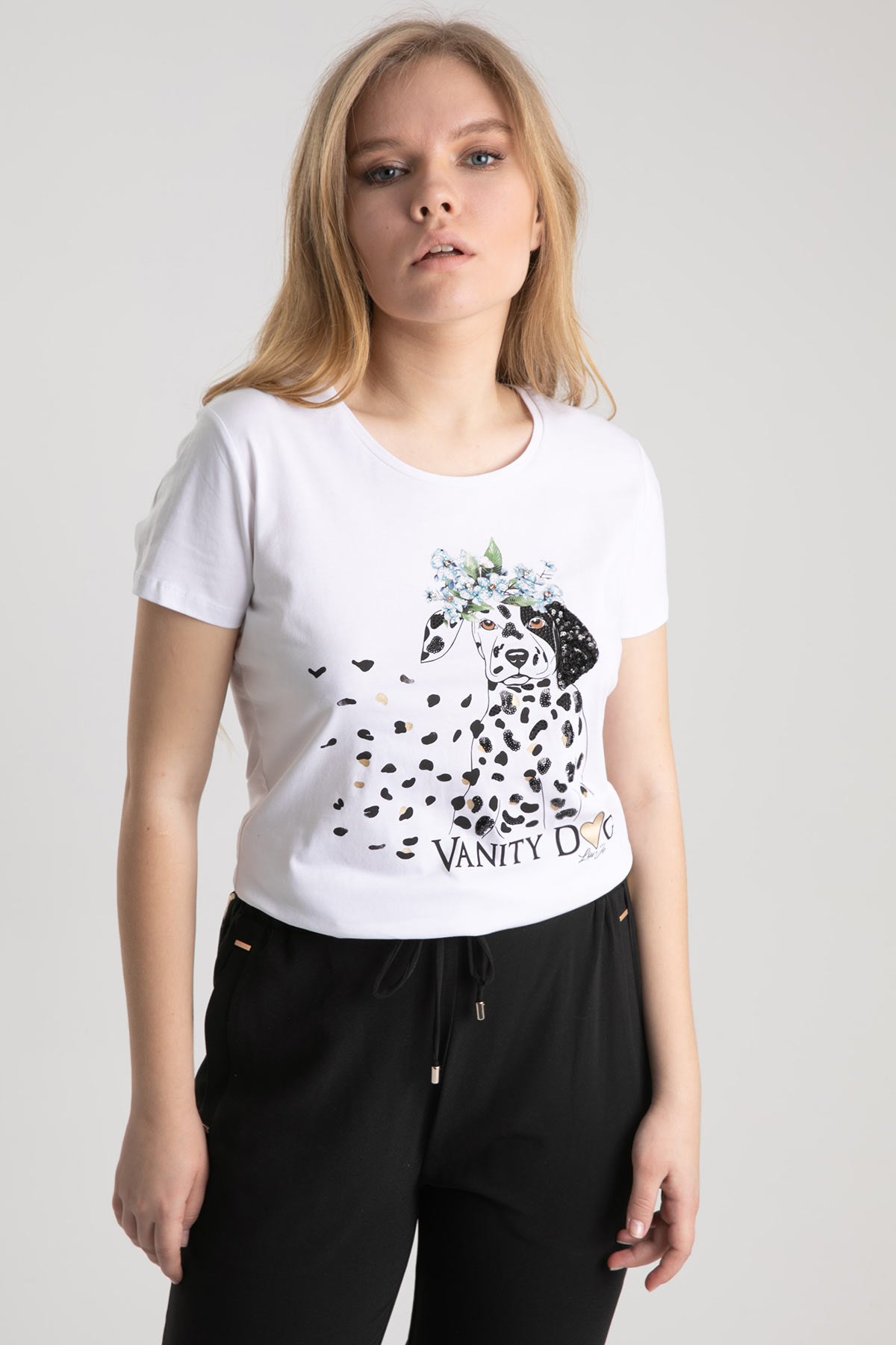 Liu Jo Köpek Temalı T-shirt-Libas Trendy Fashion Store