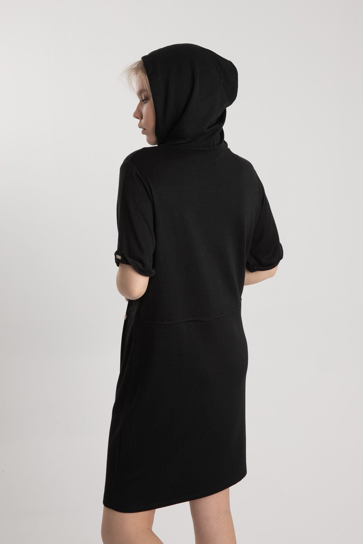 Liu Jo Kısa Kollu Kapüşonlu Diz Üstü Elbise-Libas Trendy Fashion Store