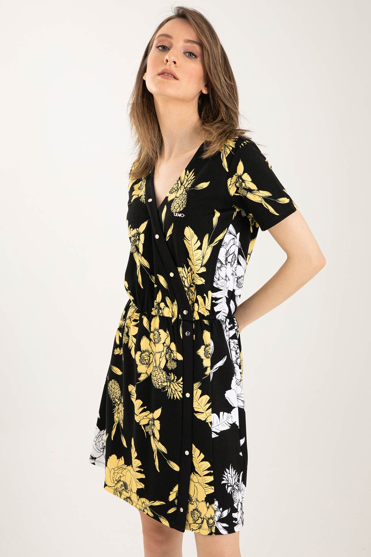 Liu Jo Diz Üstü V Yaka Çiçek Desenli Elbise-Libas Trendy Fashion Store