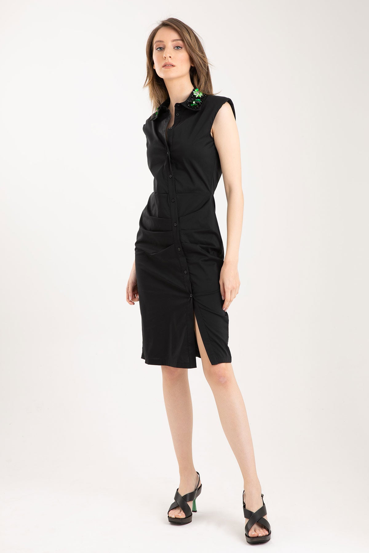 Liu Jo Yaka Aksesuarlı Asimetrik Elbise-Libas Trendy Fashion Store