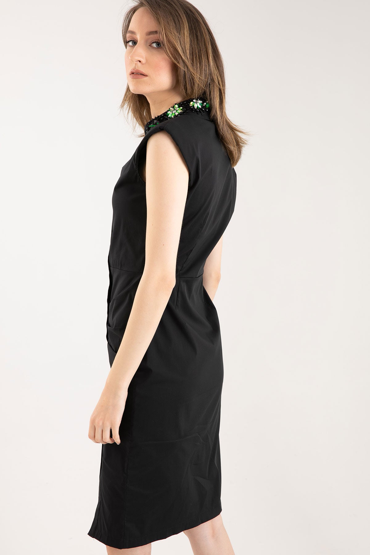 Liu Jo Yaka Aksesuarlı Asimetrik Elbise-Libas Trendy Fashion Store