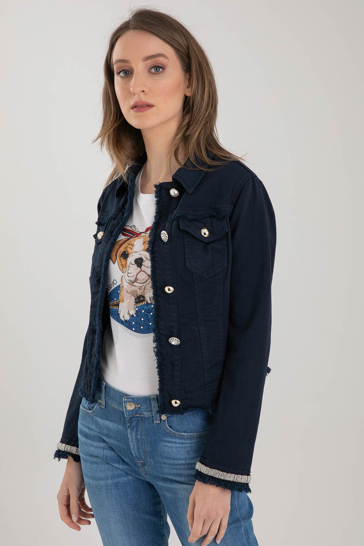 Liu Jo Streç Denim Ceket-Libas Trendy Fashion Store