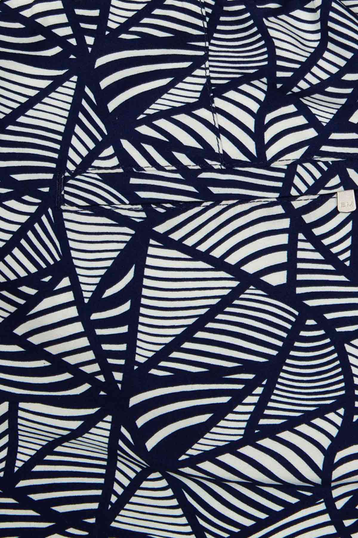 Bluemint Bond Navy Geo Şort Mayo-Libas Trendy Fashion Store