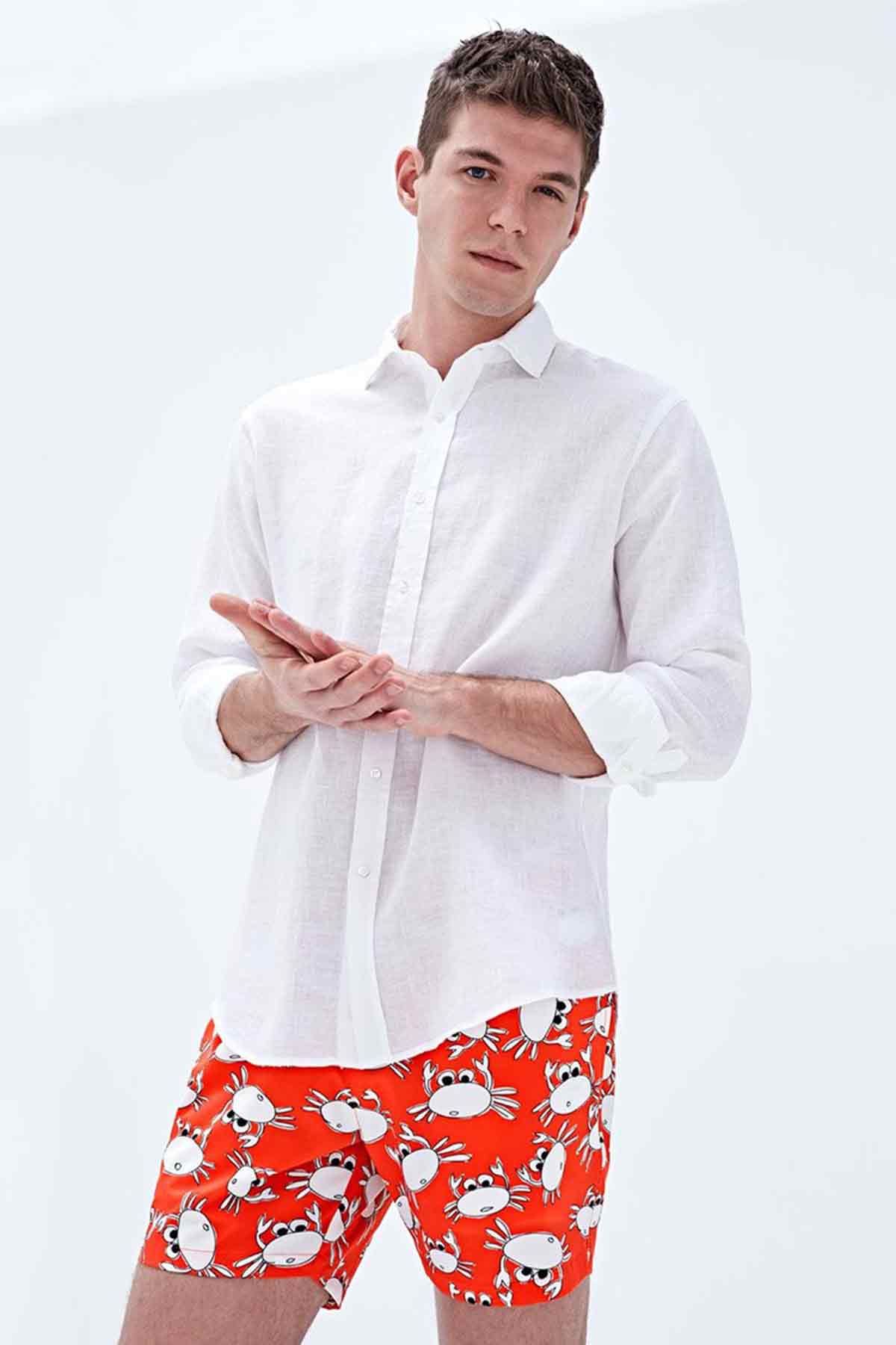 Bluemint Arthus Stretch Magenta Crab Şort Mayo-Libas Trendy Fashion Store