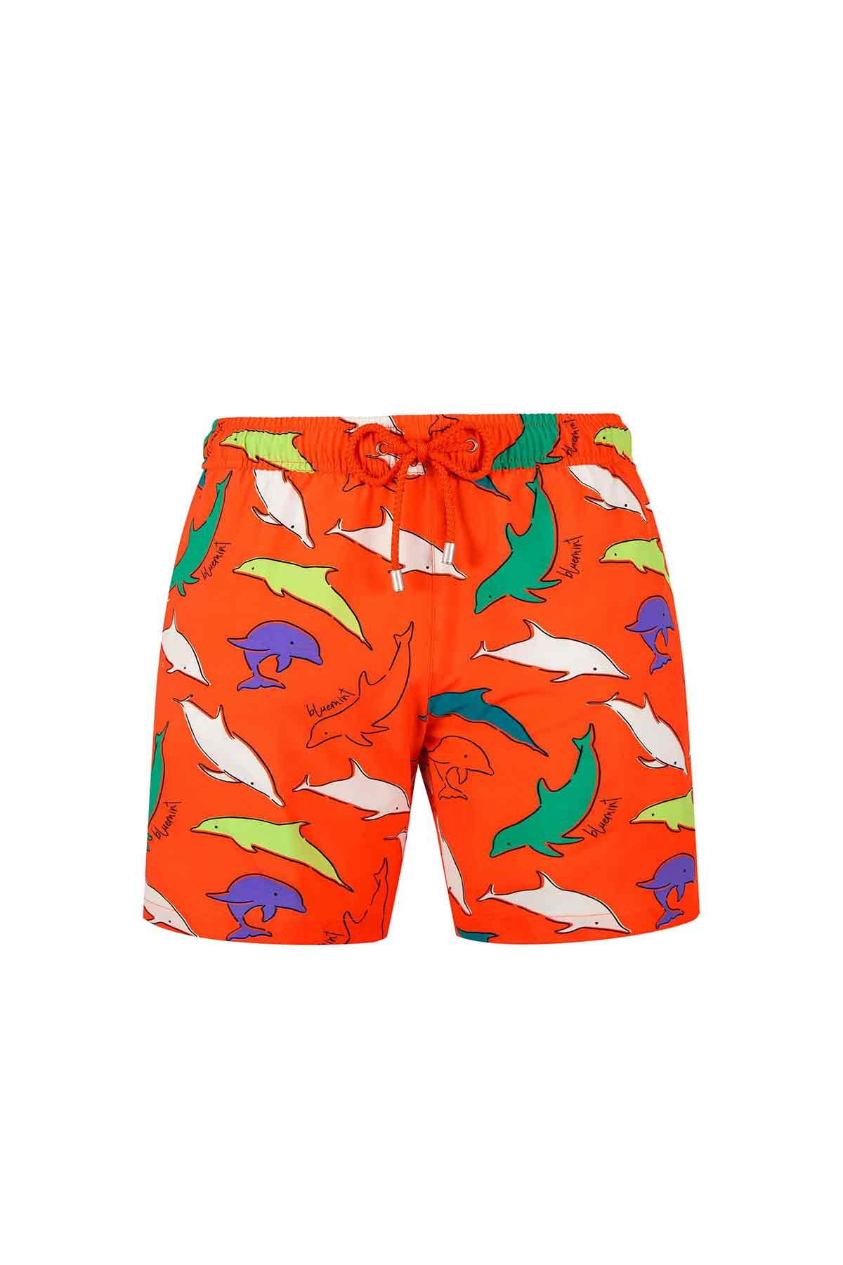 Bluemint Arthus Stretch Orange Dolphin Şort Mayo-Libas Trendy Fashion Store