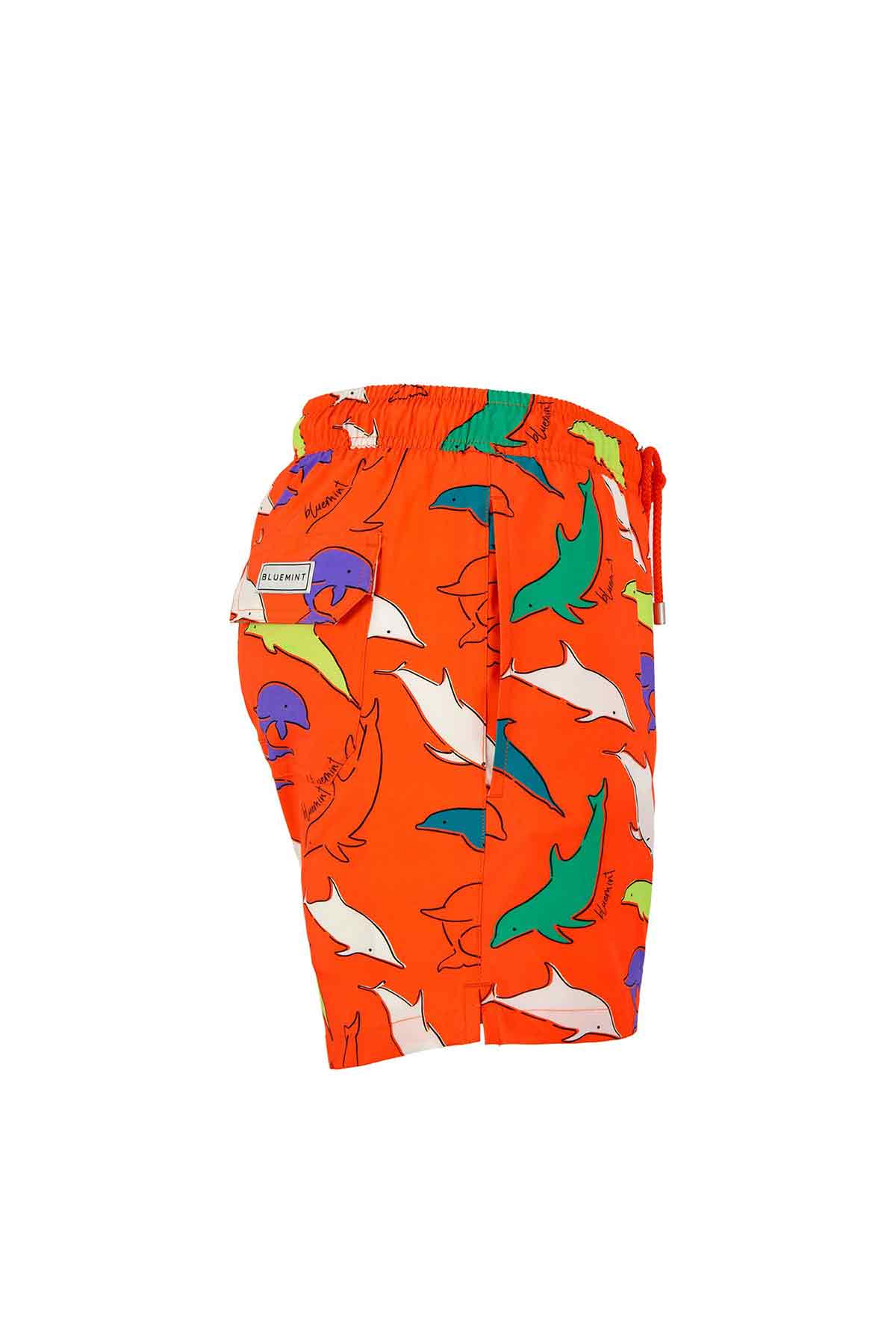 Bluemint Arthus Stretch Orange Dolphin Şort Mayo-Libas Trendy Fashion Store