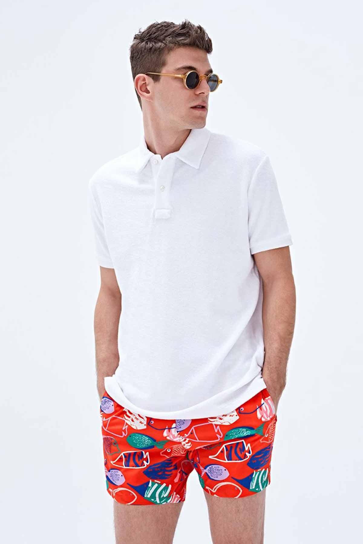 Bluemint Arthus Stretch Fiery Aquarium Şort Mayo-Libas Trendy Fashion Store