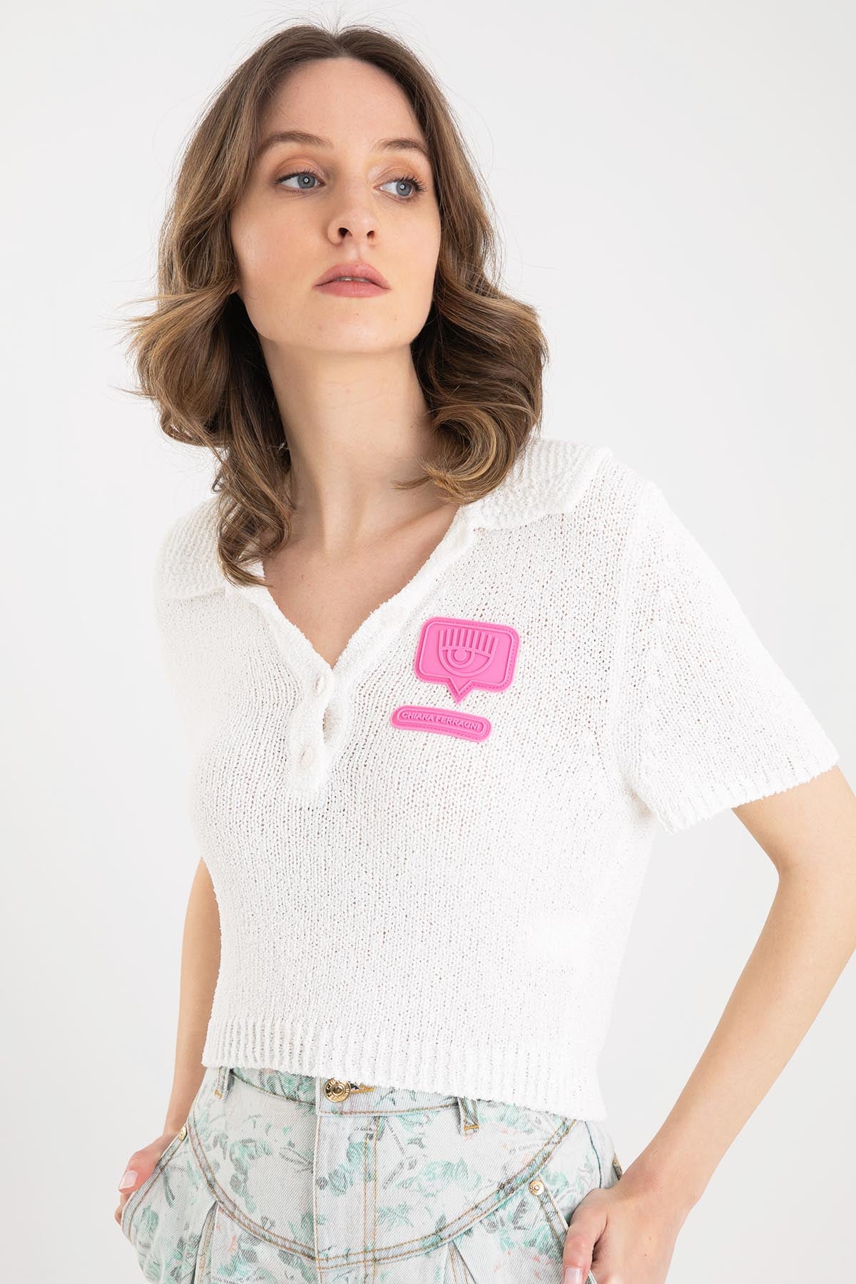 Chiara Ferragni Polo Yaka Triko T-shirt-Libas Trendy Fashion Store