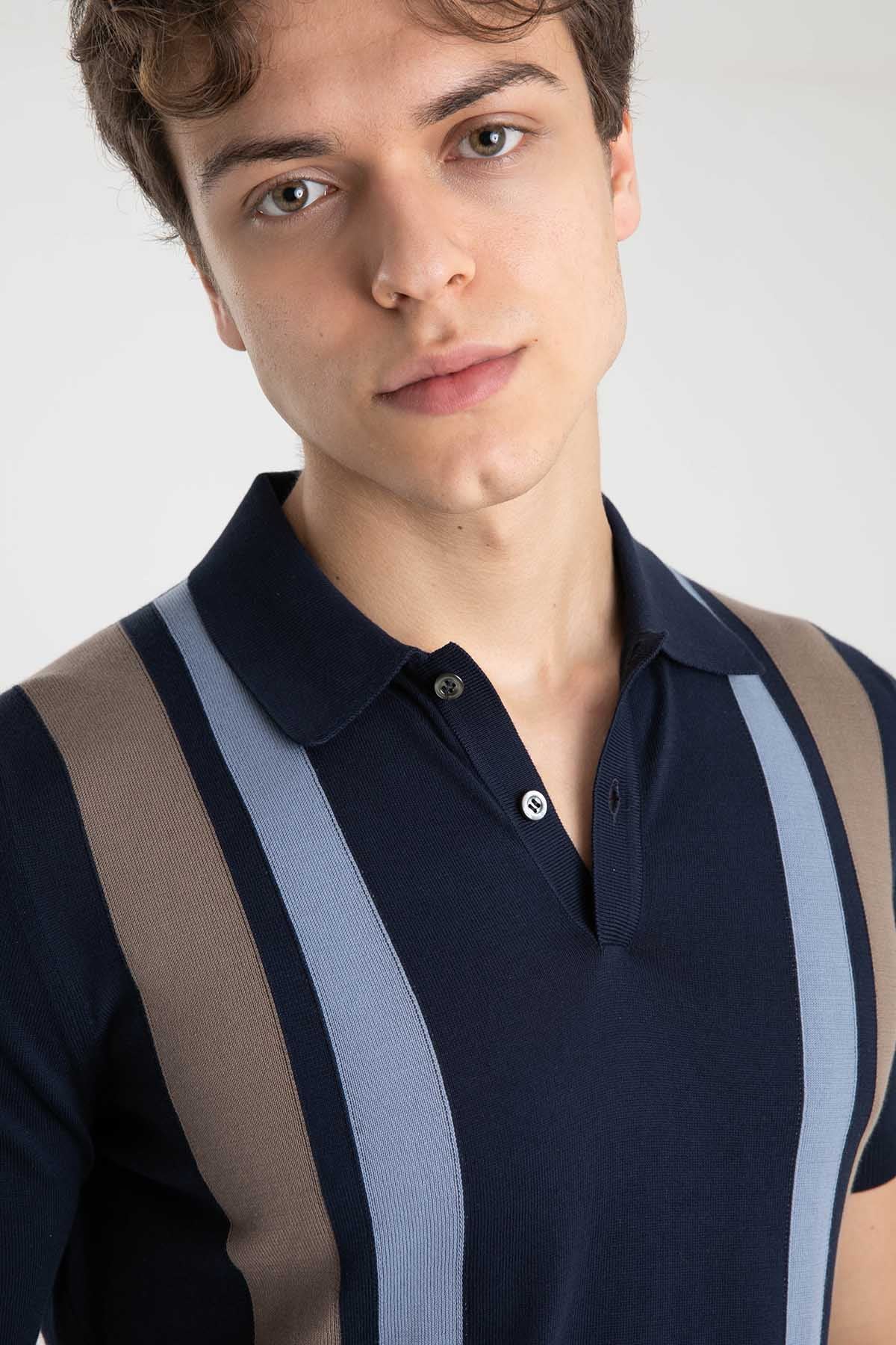 Gran Sasso Polo Yaka T-shirt-Libas Trendy Fashion Store