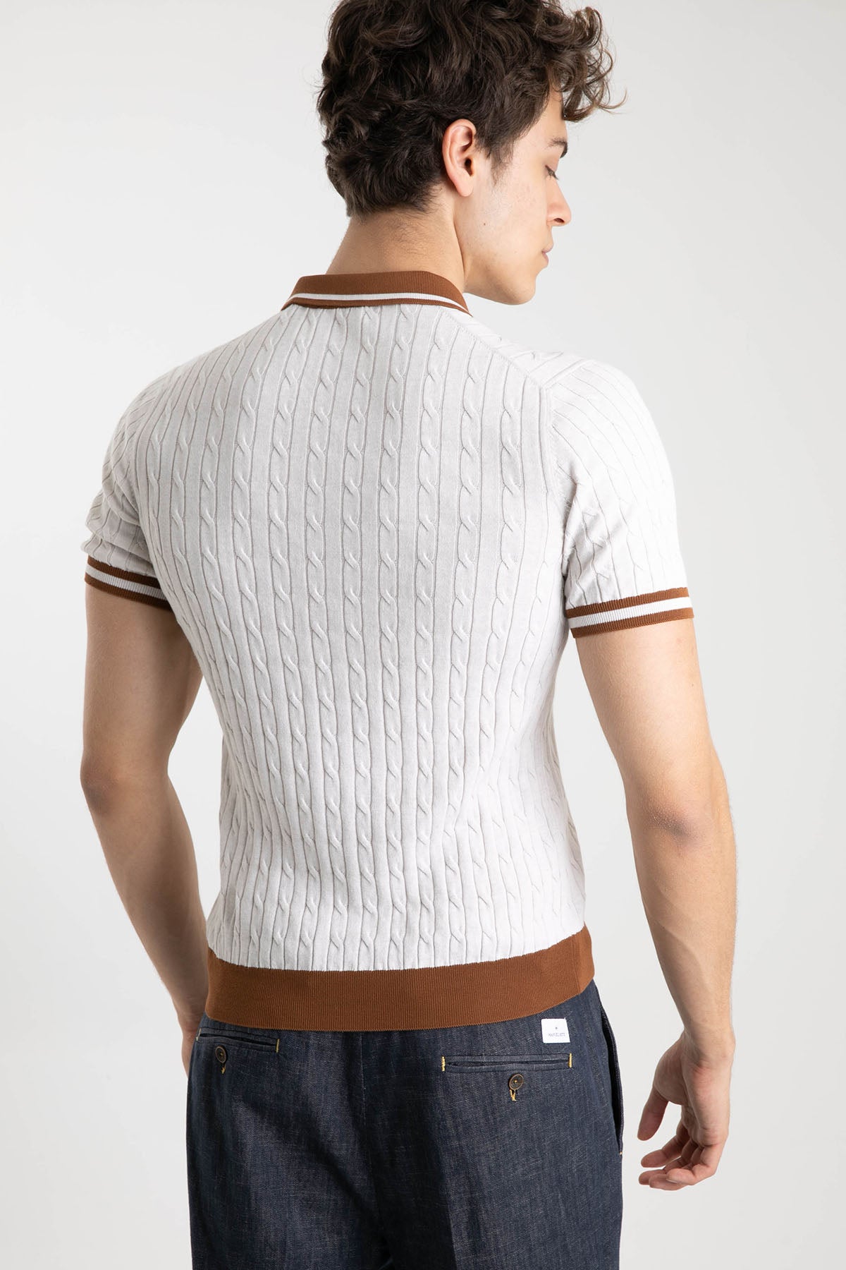 Gran Sasso Saç Örgü Polo Yaka T-shirt-Libas Trendy Fashion Store