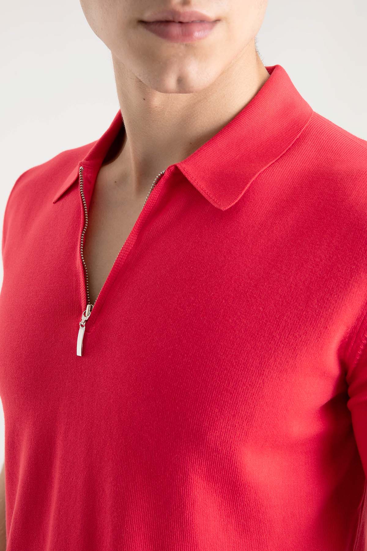 Gran Sasso Fermuarlı Polo Yaka T-shirt-Libas Trendy Fashion Store