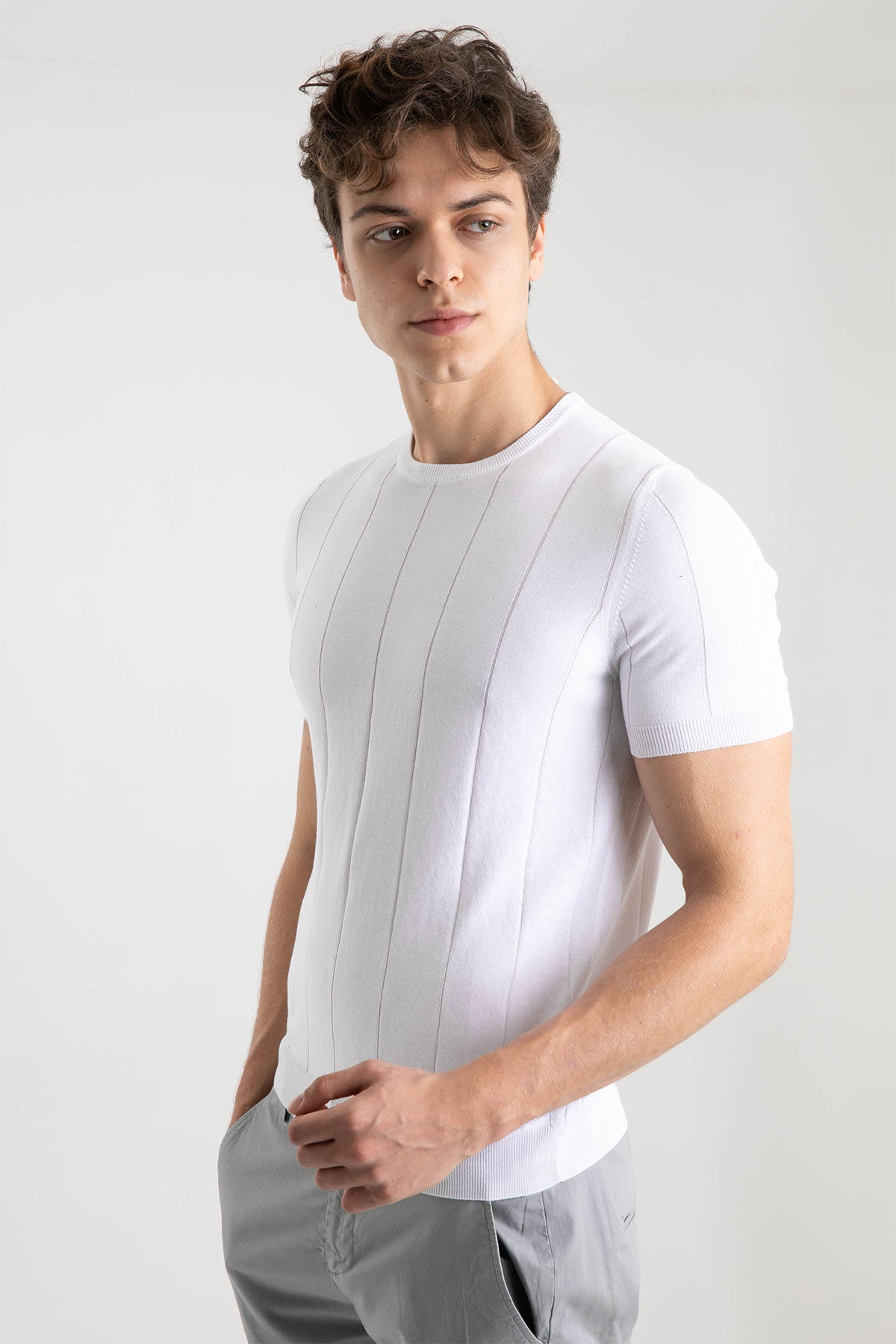 Gran Sasso Yuvarlak Yaka T-shirt-Libas Trendy Fashion Store