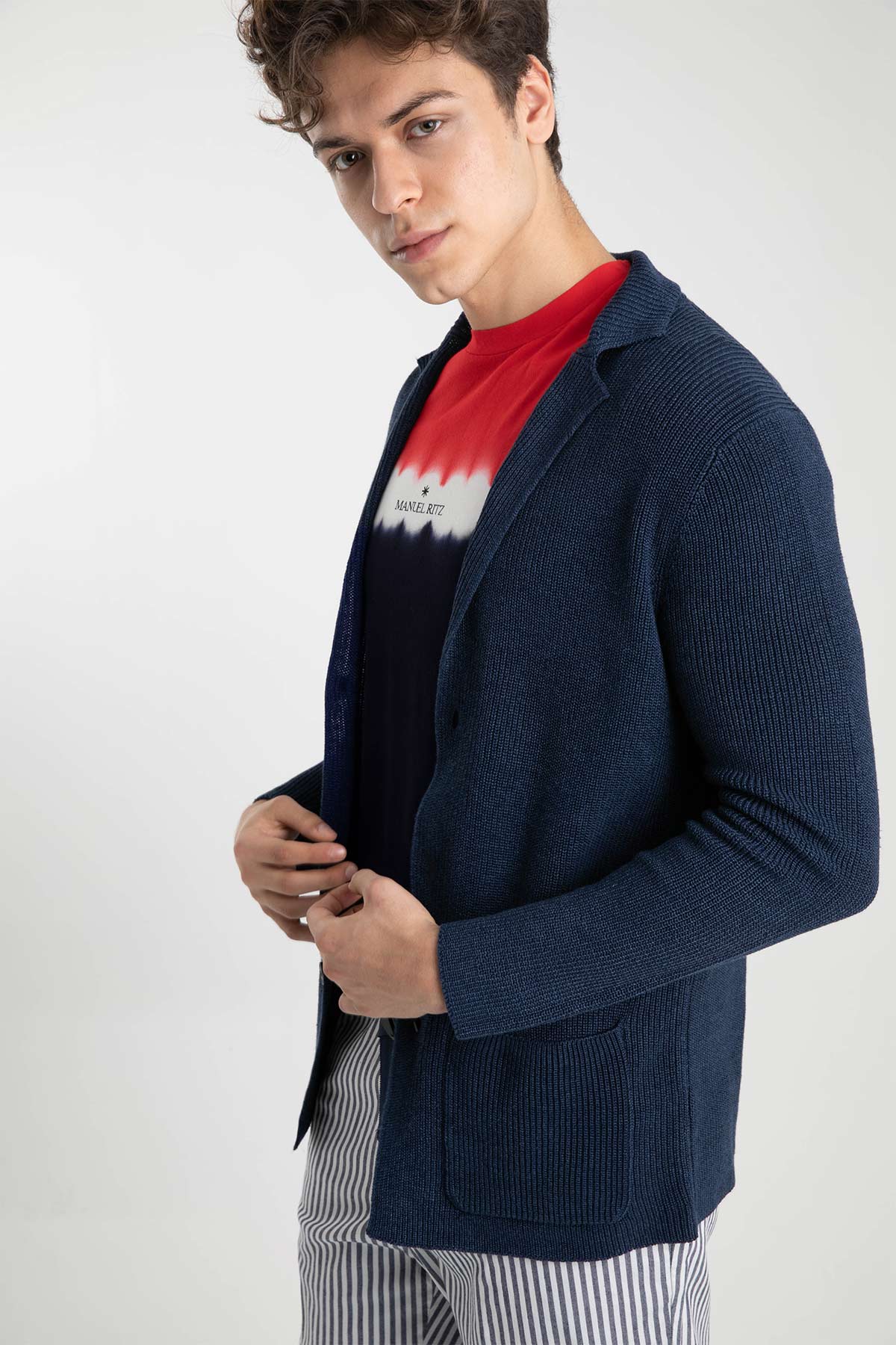 Gran Sasso Keten Karışımlı Örgü Triko Ceket-Libas Trendy Fashion Store