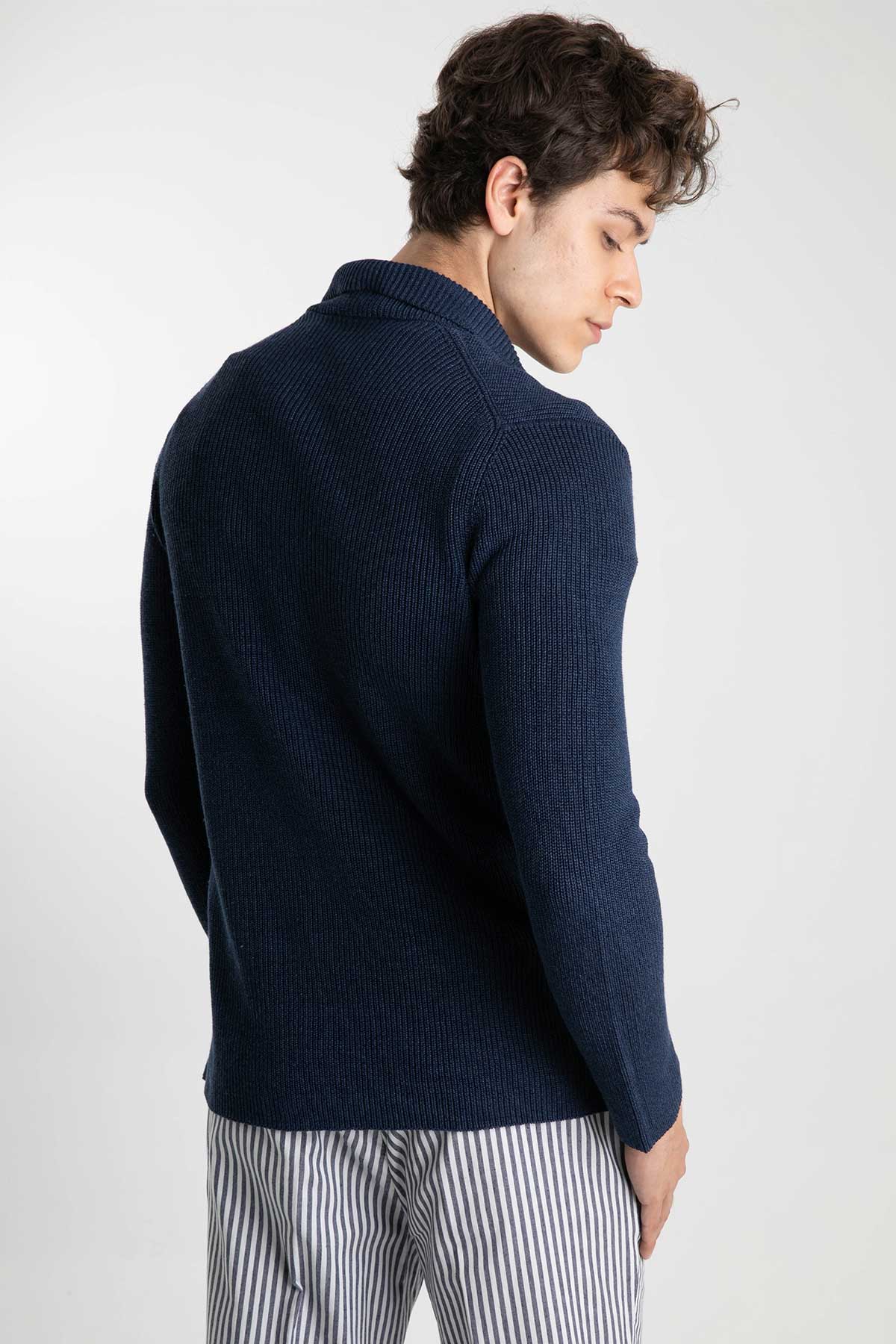 Gran Sasso Keten Karışımlı Örgü Triko Ceket-Libas Trendy Fashion Store