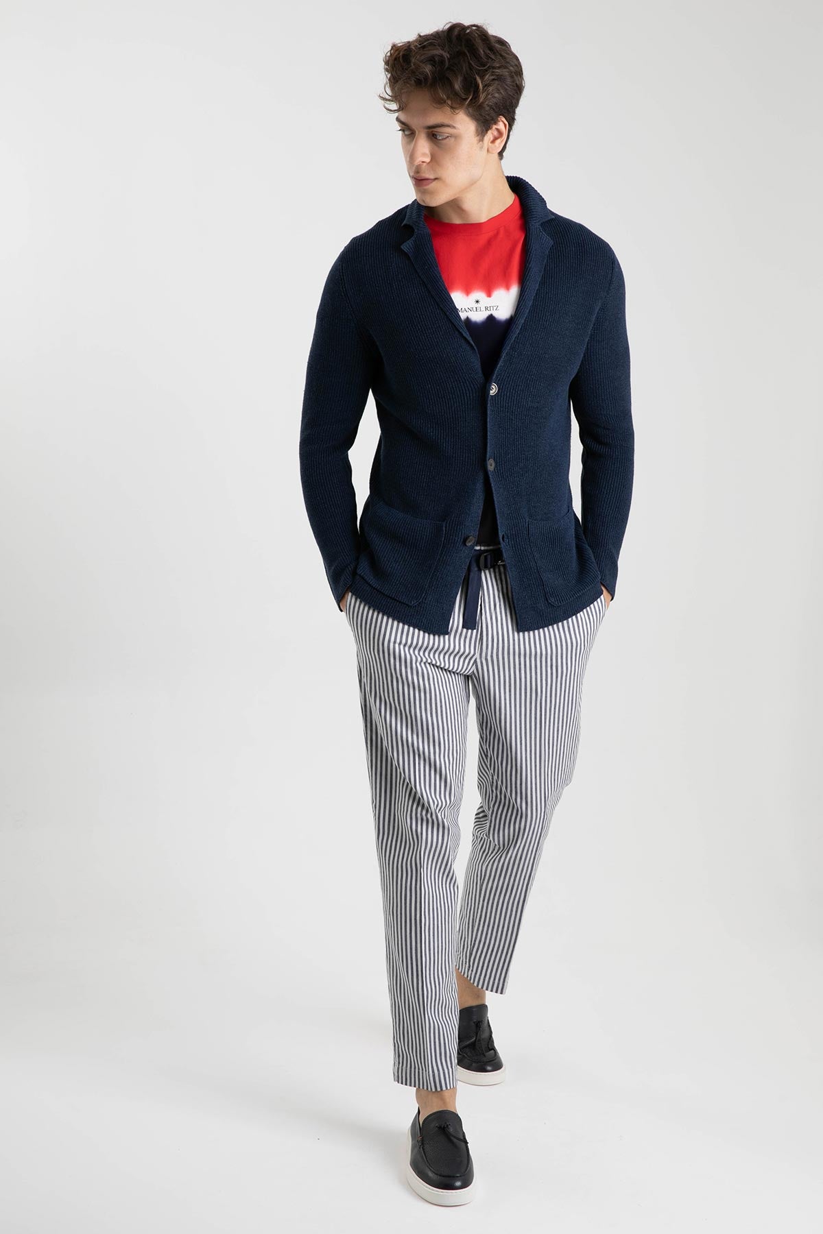 Gran Sasso Keten Karışımlı Örgü Triko Ceket-Libas Trendy Fashion Store