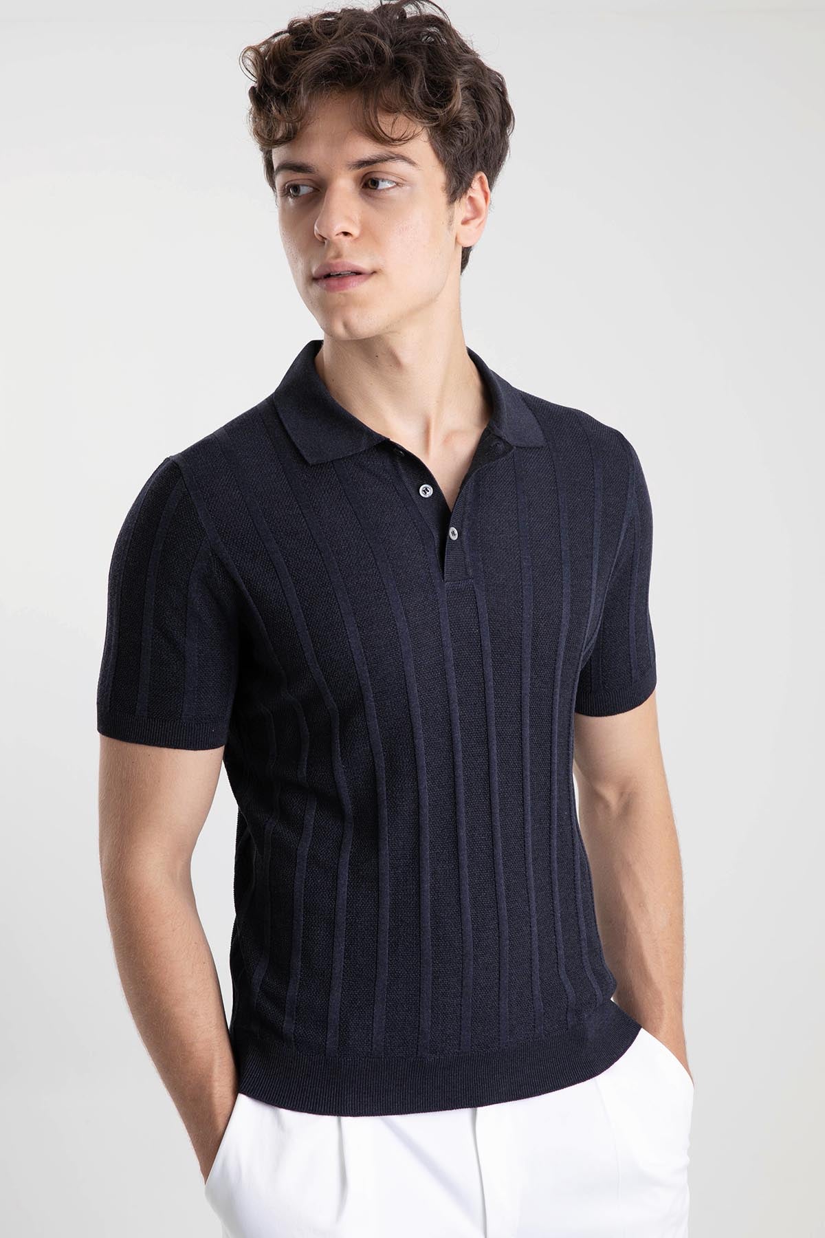 Gran Sasso Polo Yaka İpek T-shirt-Libas Trendy Fashion Store