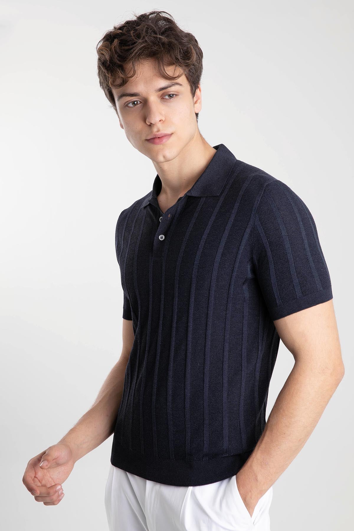 Gran Sasso Polo Yaka İpek T-shirt-Libas Trendy Fashion Store