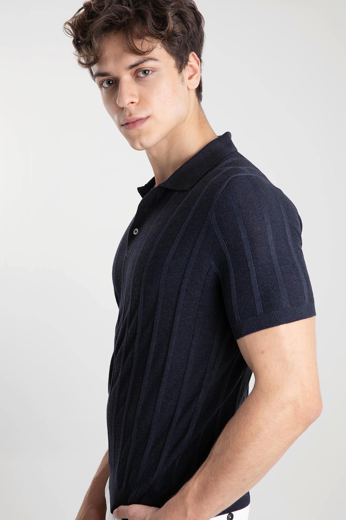 Gran Sasso Polo Yaka İpek T-shirt-Libas Trendy Fashion Store