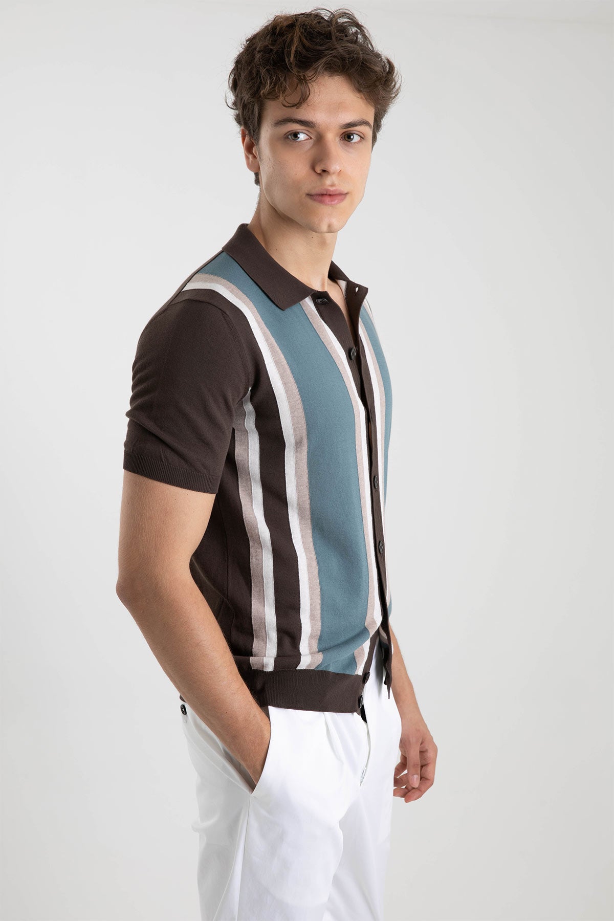 Gran Sasso Polo Yaka Kısa Kollu Triko Gömlek-Libas Trendy Fashion Store