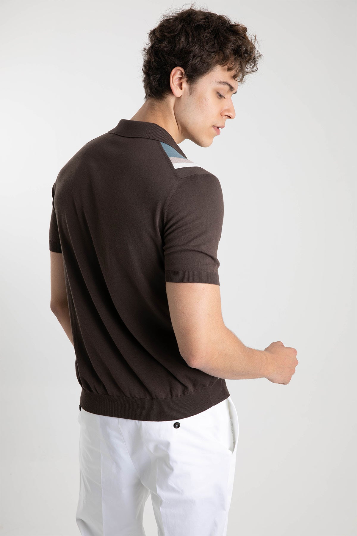 Gran Sasso Polo Yaka Kısa Kollu Triko Gömlek-Libas Trendy Fashion Store