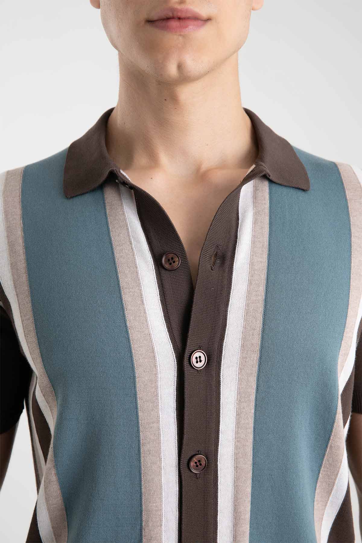 Gran Sasso Polo Yaka Kısa Kollu Triko Gömlek-Libas Trendy Fashion Store