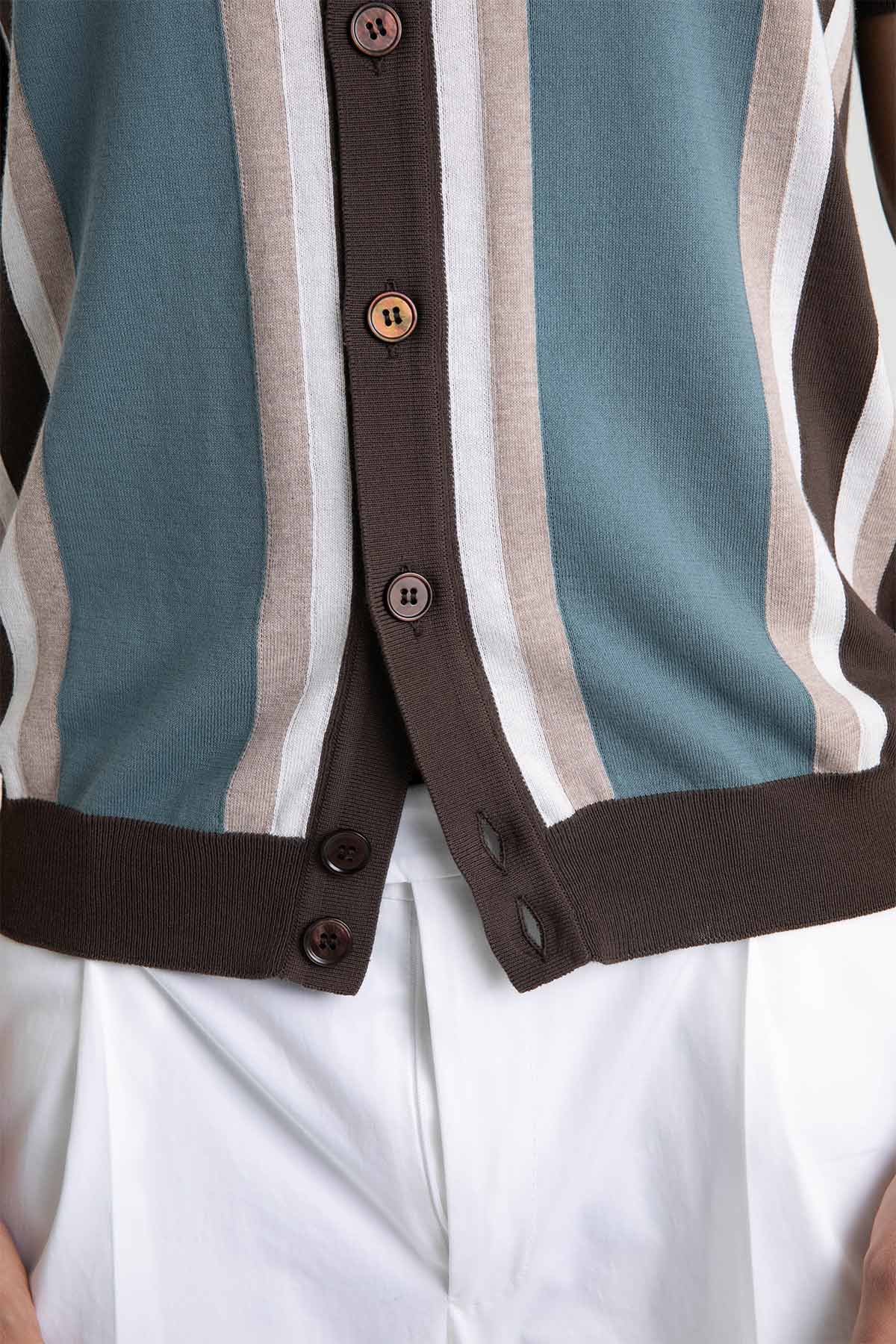 Gran Sasso Polo Yaka Kısa Kollu Triko Gömlek-Libas Trendy Fashion Store