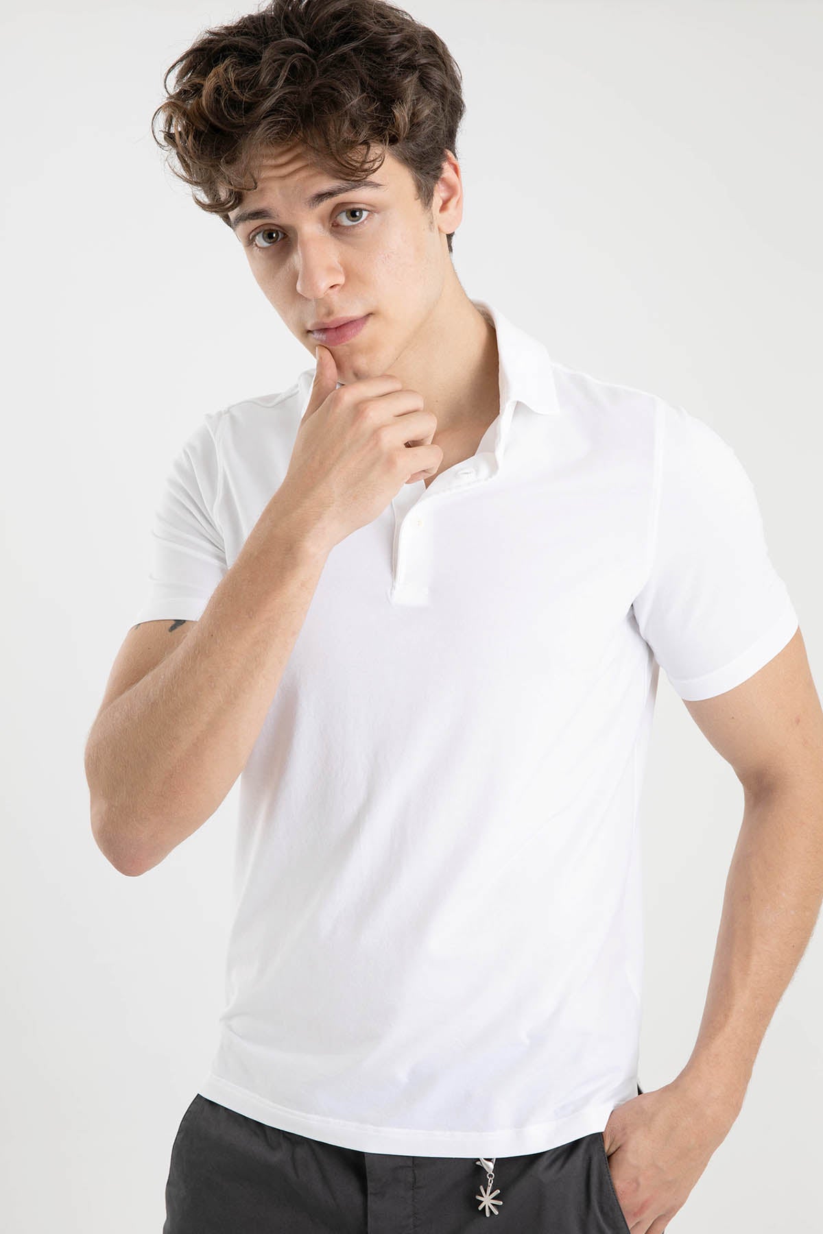 Gran Sasso Polo Yaka Streç T-shirt-Libas Trendy Fashion Store