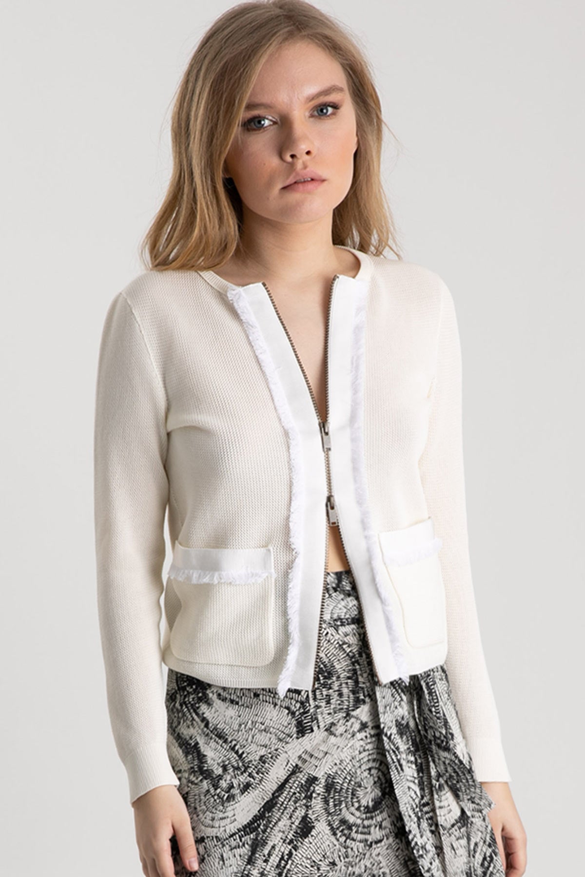 Tonet Fermuarlı Triko Ceket-Libas Trendy Fashion Store